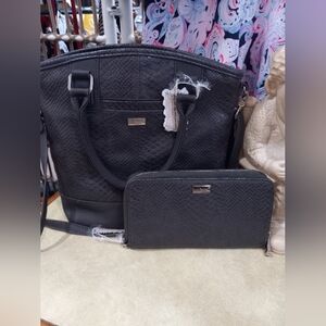 Thirty-One Black Crossbody Bag And Wallet